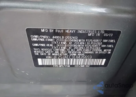 2014 Subaru Forester 2.5I Premium z USA, uszkodzony, nr VIN JF2SJAEC3EH426659